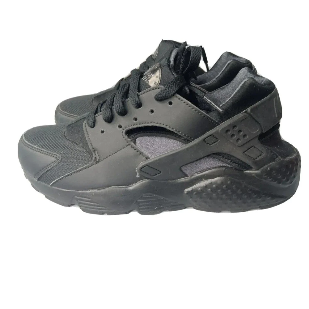 Nike Air Huarache Run Sneakers Size 7 Y Shoes Ultra Triple Black